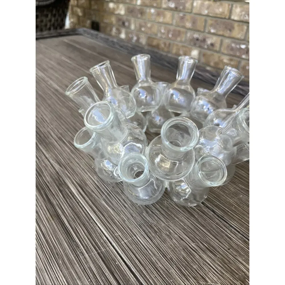 Vintage 18 Bottle Clustered Frog Glass Stacked Propagation Floral Bud Vase